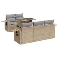 Thumbnail for 6-tlg. Garten-Sofagarnitur mit Kissen Beige Poly Rattan