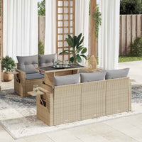 Thumbnail for 6-tlg. Garten-Sofagarnitur mit Kissen Beige Poly Rattan