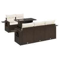 Thumbnail for 6-tlg. Garten-Sofagarnitur mit Kissen Braun Poly Rattan