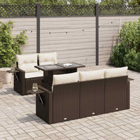 Thumbnail for 6-tlg. Garten-Sofagarnitur mit Kissen Braun Poly Rattan