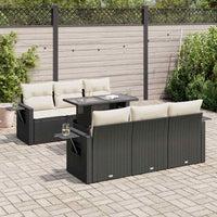 Thumbnail for 7-tlg. Garten-Sofagarnitur mit Kissen Schwarz Poly Rattan