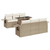 Thumbnail for 7-tlg. Garten-Sofagarnitur mit Kissen Beige Poly Rattan