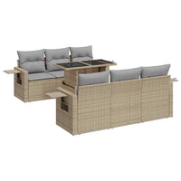 Thumbnail for 7-tlg. Garten-Sofagarnitur mit Kissen Beige Poly Rattan