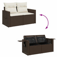 Thumbnail for 7-tlg. Garten-Sofagarnitur mit Kissen Braun Poly Rattan