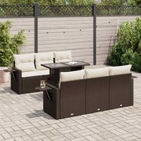 Thumbnail for 7-tlg. Garten-Sofagarnitur mit Kissen Braun Poly Rattan