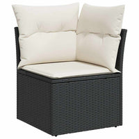 Thumbnail for 7-tlg. Garten-Sofagarnitur mit Kissen Schwarz Poly Rattan