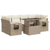 Thumbnail for 7-tlg. Garten-Sofagarnitur mit Kissen Beige Poly Rattan
