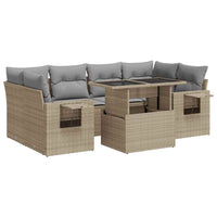 Thumbnail for 7-tlg. Garten-Sofagarnitur mit Kissen Beige Poly Rattan