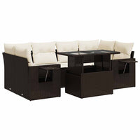 Thumbnail for 7-tlg. Garten-Sofagarnitur mit Kissen Braun Poly Rattan