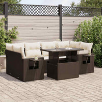 Thumbnail for 7-tlg. Garten-Sofagarnitur mit Kissen Braun Poly Rattan