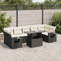 Thumbnail for 8-tlg. Garten-Sofagarnitur mit Kissen Schwarz Poly Rattan