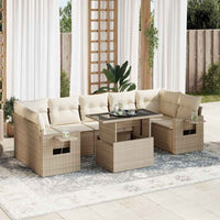 Thumbnail for 8-tlg. Garten-Sofagarnitur mit Kissen Beige Poly Rattan