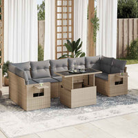 Thumbnail for 8-tlg. Garten-Sofagarnitur mit Kissen Beige Poly Rattan