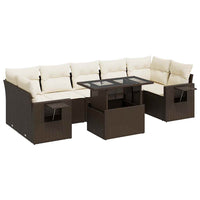 Thumbnail for 8-tlg. Garten-Sofagarnitur mit Kissen Braun Poly Rattan