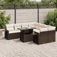 Thumbnail for 9-tlg. Garten-Sofagarnitur mit Kissen Braun Poly Rattan