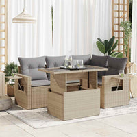 Thumbnail for 5-tlg. Garten-Sofagarnitur mit Kissen Beige Poly Rattan