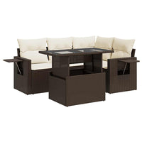 Thumbnail for 5-tlg. Garten-Sofagarnitur mit Kissen Braun Poly Rattan