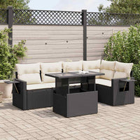 Thumbnail for 6-tlg. Garten-Sofagarnitur mit Kissen Schwarz Poly Rattan