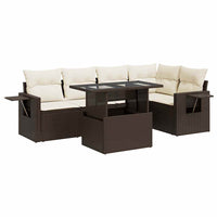 Thumbnail for 6-tlg. Garten-Sofagarnitur mit Kissen Braun Poly Rattan