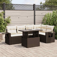 Thumbnail for 6-tlg. Garten-Sofagarnitur mit Kissen Braun Poly Rattan