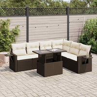 Thumbnail for 7-tlg. Garten-Sofagarnitur mit Kissen Braun Poly Rattan