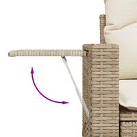 Thumbnail for 7-tlg. Garten-Sofagarnitur mit Kissen Beige Poly Rattan