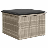 Thumbnail for 7-tlg. Garten-Sofagarnitur mit Kissen Hellgrau Poly Rattan