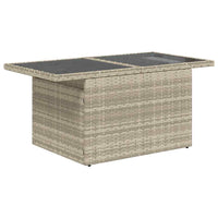 Thumbnail for 7-tlg. Garten-Sofagarnitur mit Kissen Hellgrau Poly Rattan