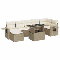 Thumbnail for 8-tlg. Garten-Sofagarnitur mit Kissen Beige Poly Rattan