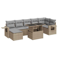 Thumbnail for 8-tlg. Garten-Sofagarnitur mit Kissen Beige Poly Rattan