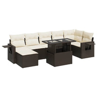 Thumbnail for 8-tlg. Garten-Sofagarnitur mit Kissen Braun Poly Rattan