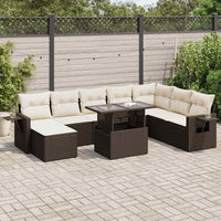 Thumbnail for 9-tlg. Garten-Sofagarnitur mit Kissen Braun Poly Rattan