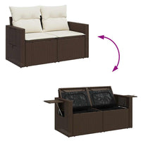 Thumbnail for 10-tlg. Garten-Sofagarnitur mit Kissen Braun Poly Rattan