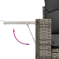 Thumbnail for 11-tlg. Garten-Sofagarnitur mit Kissen Grau Poly Rattan