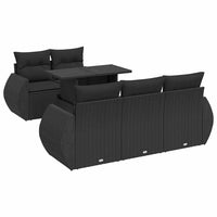 Thumbnail for 6-tlg. Garten-Sofagarnitur mit Kissen Schwarz Poly Rattan