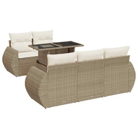 Thumbnail for 6-tlg. Garten-Sofagarnitur mit Kissen Beige Poly Rattan