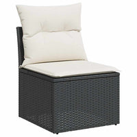Thumbnail for 7-tlg. Garten-Sofagarnitur mit Kissen Schwarz Poly Rattan