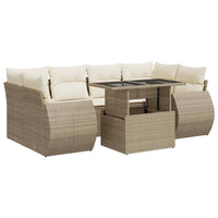 Thumbnail for 7-tlg. Garten-Sofagarnitur mit Kissen Beige Poly Rattan
