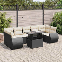 Thumbnail for 8-tlg. Garten-Sofagarnitur mit Kissen Schwarz Poly Rattan