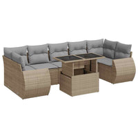 Thumbnail for 8-tlg. Garten-Sofagarnitur mit Kissen Beige Poly Rattan