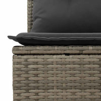 Thumbnail for 9-tlg. Garten-Sofagarnitur mit Kissen Grau Poly Rattan