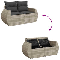 Thumbnail for 6-tlg. Garten-Sofagarnitur mit Kissen Hellgrau Poly Rattan