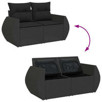 Thumbnail for 5-tlg. Garten-Sofagarnitur mit Kissen Schwarz Poly Rattan