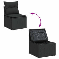 Thumbnail for 6-tlg. Garten-Sofagarnitur mit Kissen Schwarz Poly Rattan
