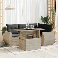Thumbnail for 6-tlg. Garten-Sofagarnitur mit Kissen Hellgrau Poly Rattan