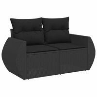 Thumbnail for 7-tlg. Garten-Sofagarnitur mit Kissen Schwarz Poly Rattan