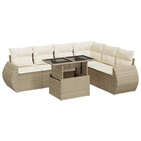 Thumbnail for 7-tlg. Garten-Sofagarnitur mit Kissen Beige Poly Rattan