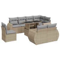 Thumbnail for 9-tlg. Garten-Sofagarnitur mit Kissen Beige Poly Rattan