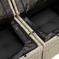 Thumbnail for 9-tlg. Garten-Sofagarnitur mit Kissen Hellgrau Poly Rattan