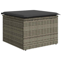 Thumbnail for 7-tlg. Garten-Sofagarnitur mit Kissen Grau Poly Rattan